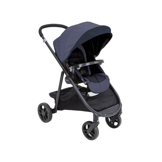 Graco time2grow three quarter angle denim