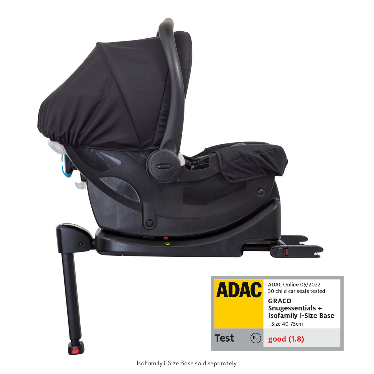 Graco SnugEssentials i-Size infant car seat and SnugRide base with 4-star ADAC score