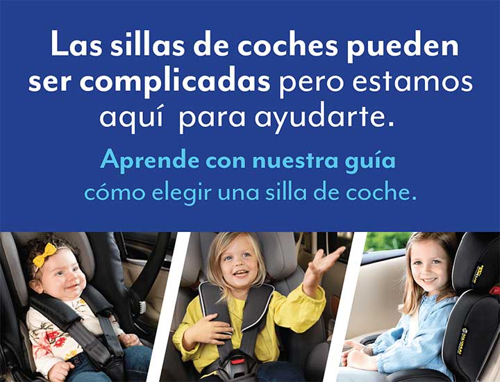 3 niños sonriendo y sentados en 3 sillas de coche diferentes. Haz clic para visitar la guía de compra de sillas de coche de Graco.